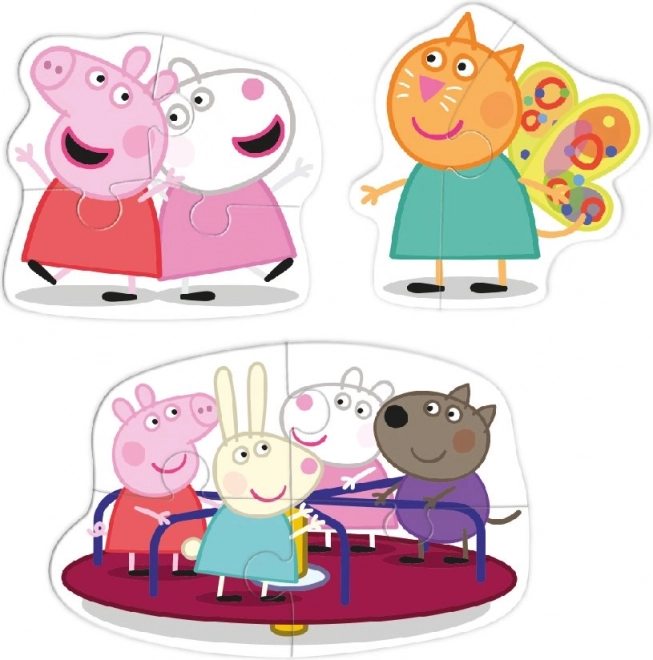 Puzzle DODO Peppa Pig: Prieteni 3 în 1