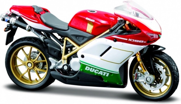 Model motocicletă Ducati 1098S cu suport 1/18