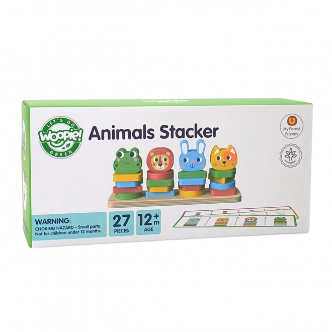 Piramidă Montessori cu animăluțe Woopie Green