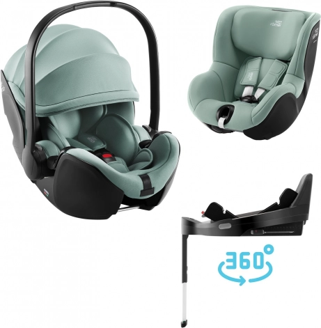 Set complet de scaune auto Britax Römer Baby-Safe Pro și Dualfix 5Z, Jade Green