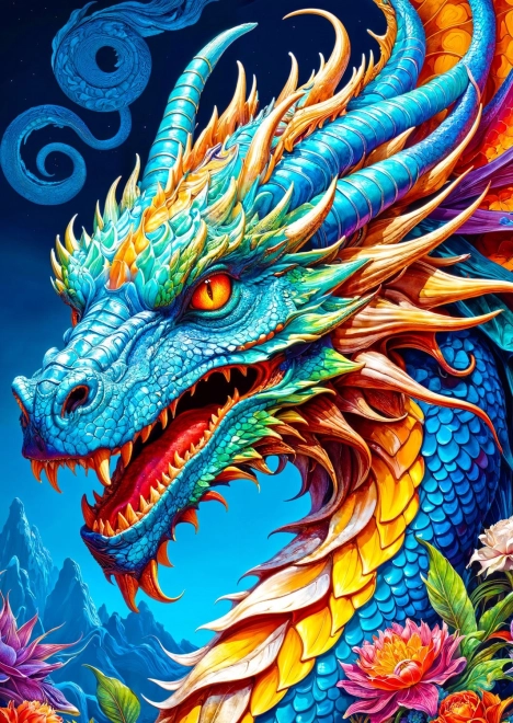 Puzzle Modrý Drak 1000 de piese