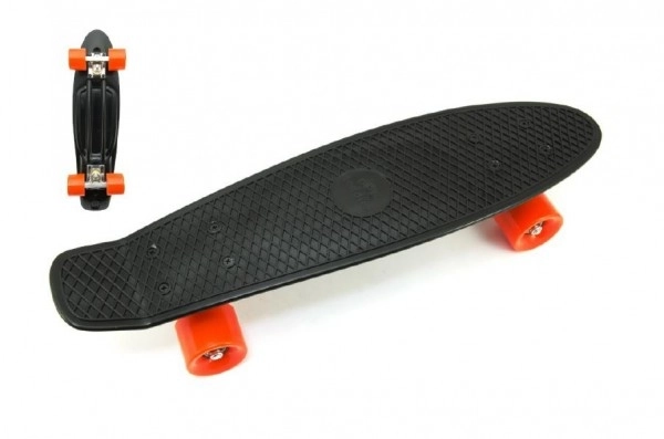 Skateboard Pennyboard 60cm – negru, roți portocalii