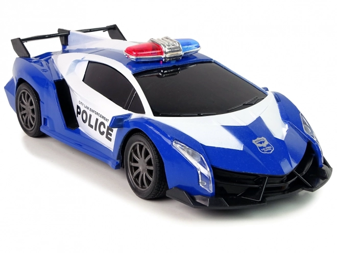Mașină de curse poliție R/C cu telecomandă și acumulator