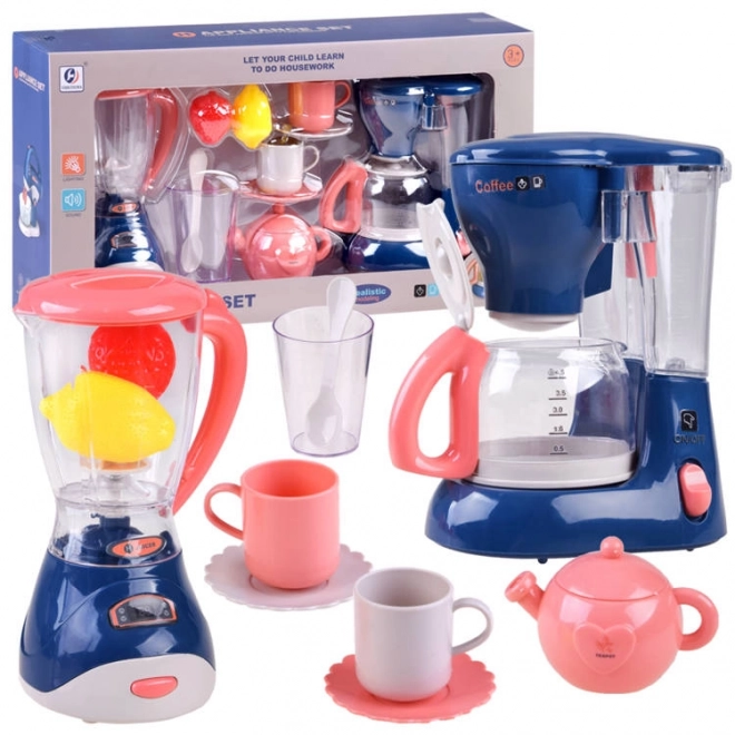 Set electrocasnice mici cu espressor și blender pentru copii