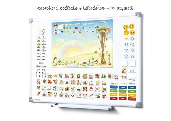 Calendar magnetic pentru grădiniță cu 114 magneți