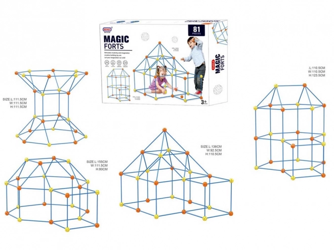 Set construcție paie mari 81 piese