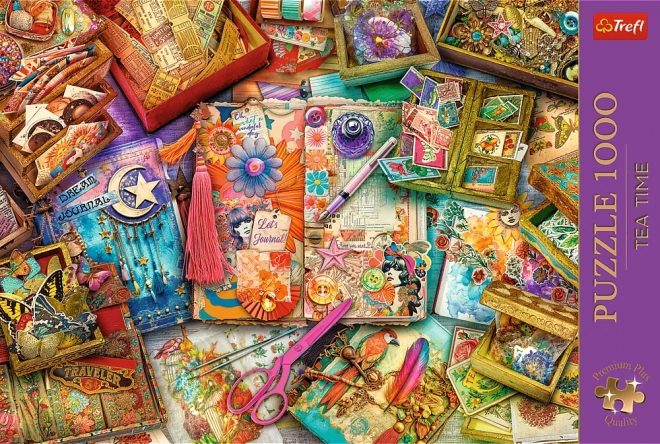 Puzzle trefl premium plus ora ceaiului: scrapbooking 1000 piese