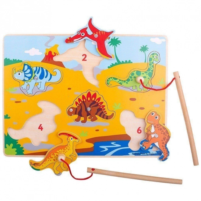 jucărie magnetică prinde dinozaurii Bigjigs Toys