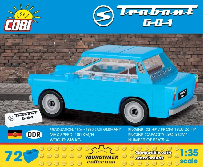 Mașină COBI Trabant 601, Set de construcție 72 piese