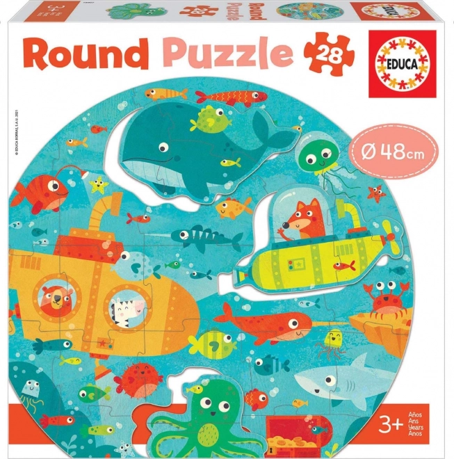 Puzzle rotunde EDUCA adâncurile mării 28 piese