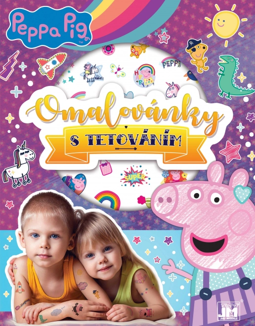 Carte de colorat cu tatuaje Peppa Pig