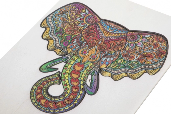 Puzzle de lemn cu contur elefant
