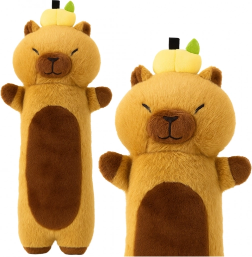 Capibara din pluș cu fructe pernă longitudinală 45 cm