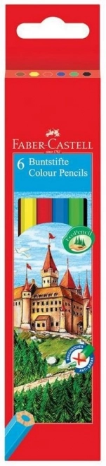 Set 6 creioane colorate Faber-Castell în formă hexagonală