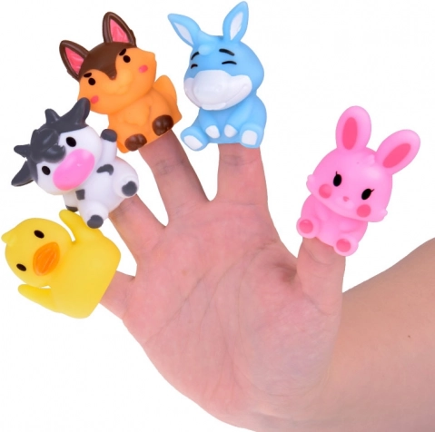 Mănuși deget din cauciuc Animale de fermă - set de 5 figurine