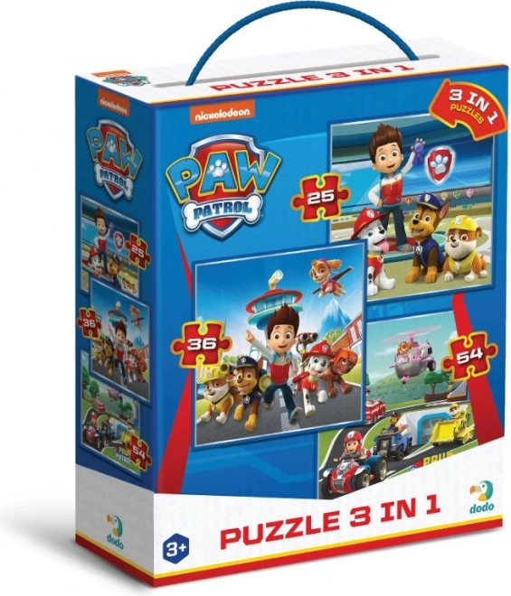 Puzzle Patrula Cățelușilor: Pregătiți de Acțiune 3în1