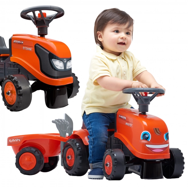 Tractor Cu Pedale Kubota Pentru Copii Cu Remorcă