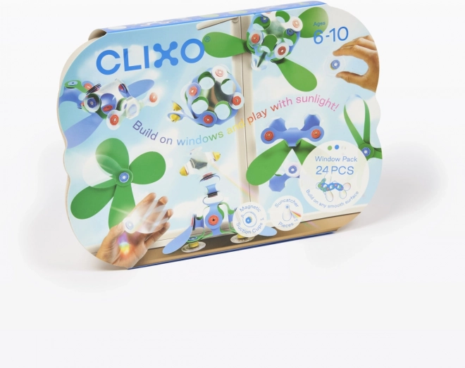 Stavebnica magnetică flexibilă Clixo Window 24 piese