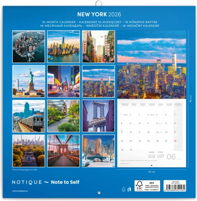 Calendar de notițe New York 2026