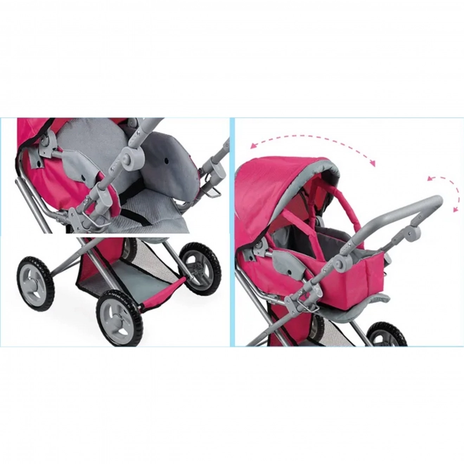 Carucior pentru papusi cu reglare 4 in 1