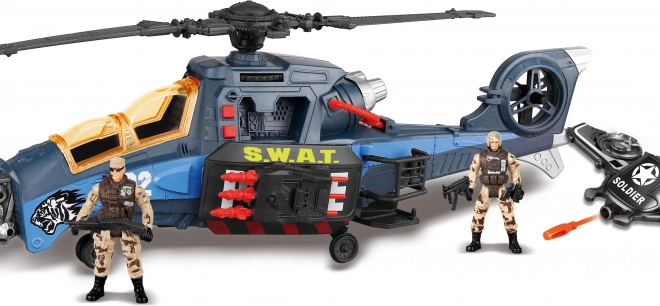 Elicopter de jucărie cu figurine și efecte