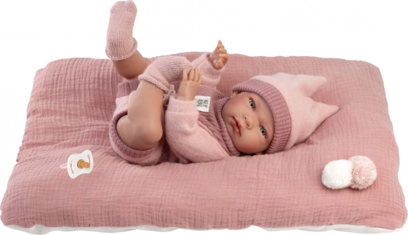 Păpușă realistă bebelușă New Born Fetiță cu corp din vinil integral 40 cm