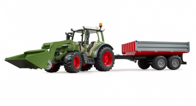 Tractor Bruder Fendt Vario 211 cu încărcător frontal și remorcă basculantă