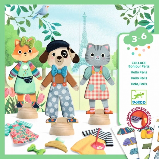 Activitate de colaj cu îmbrăcăminte Bonjour Paris