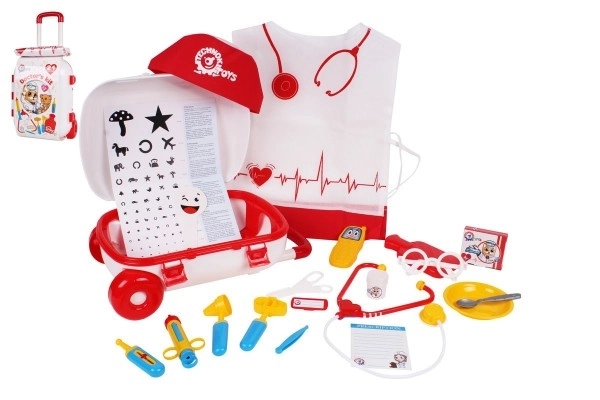 Set doctor plastic 21 piese în valiză plastic pe roți