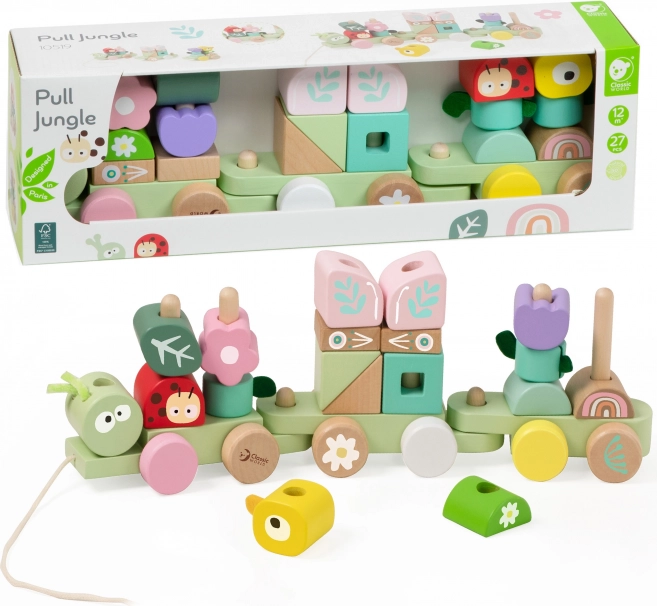 Puzzle tren din lemn Omida de la Classic World