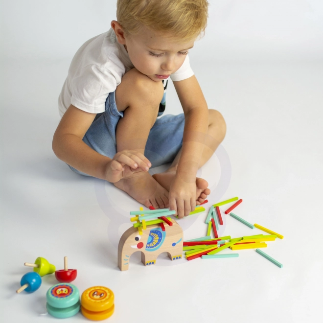 Set de jocuri de îndemânare Tooky Toy cu elefant și 46 de piese
