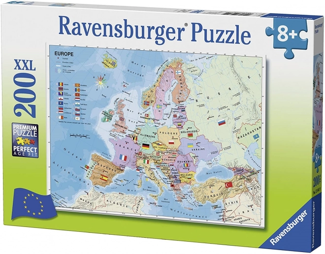 Puzzel hartă Europei 200 de piese Ravensburger