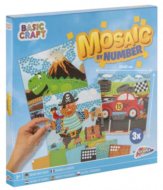 Set creativ mozaic după numere cu 3 modele