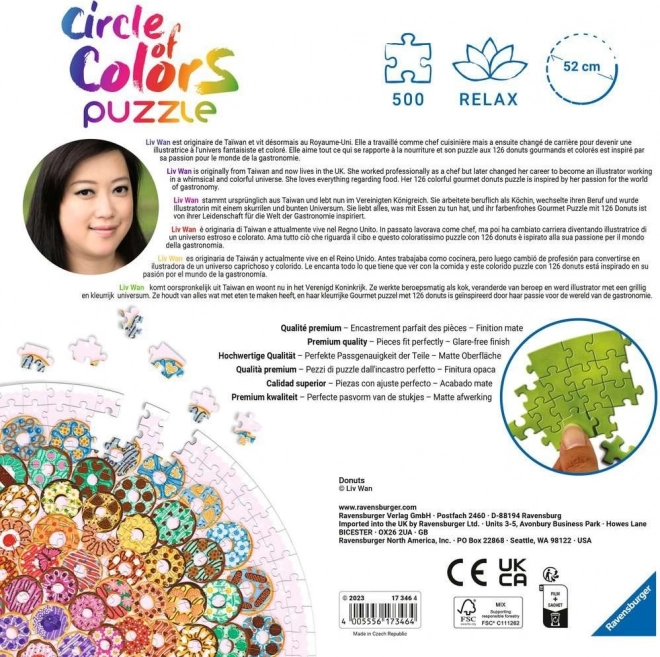 Puzzle 500 piese - paleta de culori cu gogoși