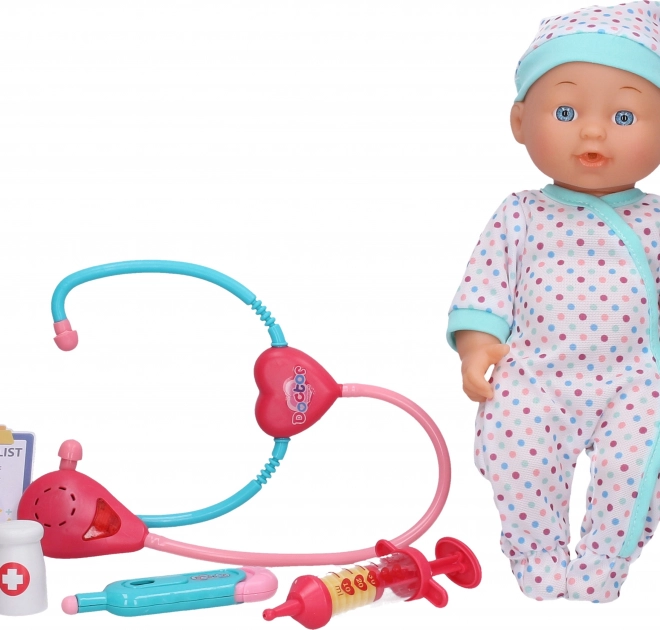 Set de joc Bebeluș bolnav 30 cm