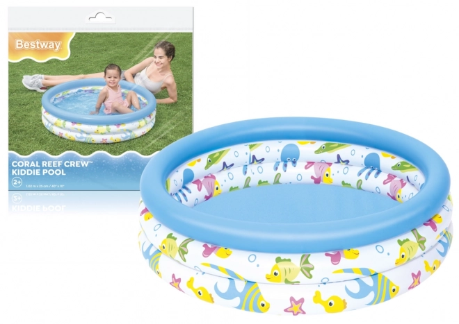 Piscină gonflabilă pentru copii cu motiv Peștișorul 102 cm Bestway