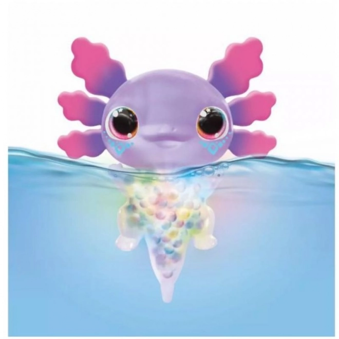 Axolotl luminos în acvariu