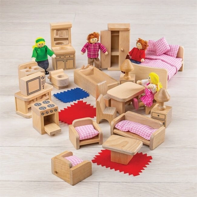 Set mobilier și păpuși Familie Bigjigs Toys