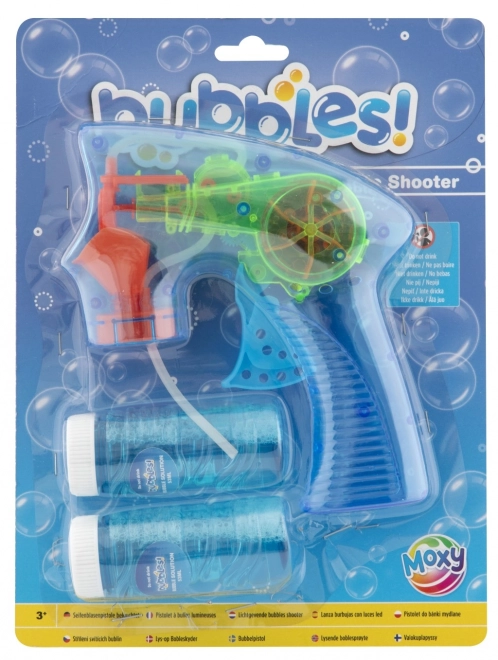 Pistolă cu bule luminoasă cu soluție de săpun