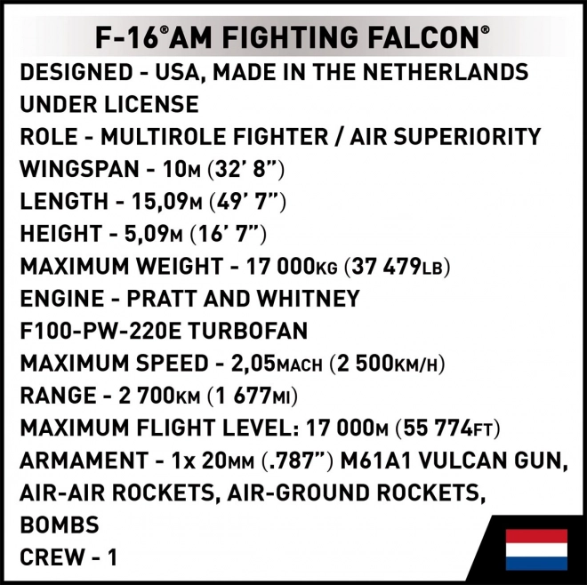 Set Avion F-16 Fighting Falcon din 425 Cărămizi