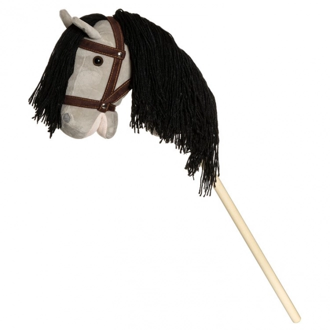 Cal de jucărie Hobby Horse gri cu hamuri 80 cm