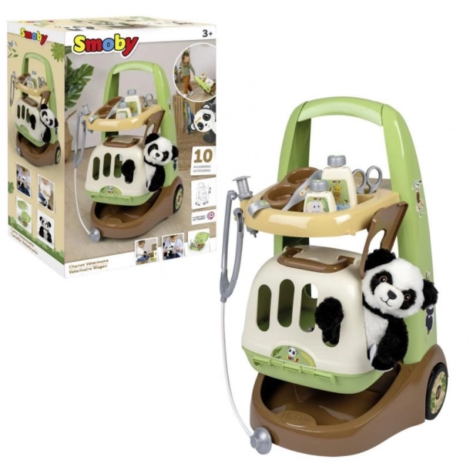 Set Veterinar cu Panda și Cutie de Transport 2în1