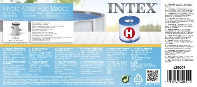 Filtru interschimbabil pentru pompă Intex Tip H