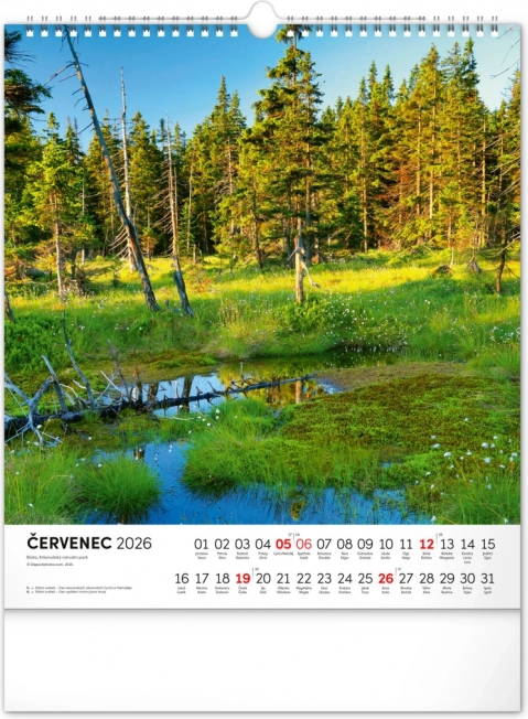 Calendar de perete Krkonoše 2026