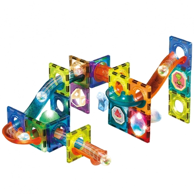 Set construcții magnetice cu bile luminoase Woopie