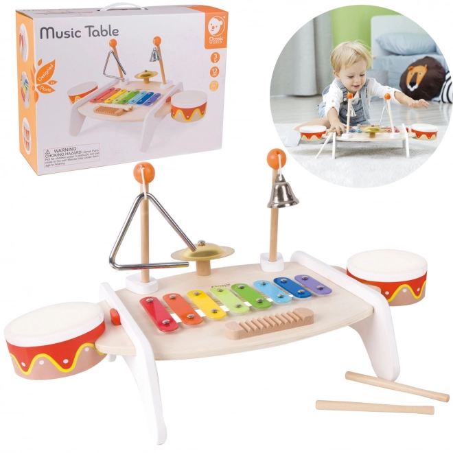 Set instrumente muzicale Classic World pentru copii - xilofon, tarkă, taler, bătăture și altele