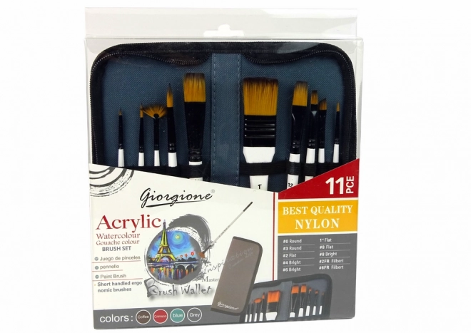 Set pensule pentru artiști 10 bucăți în husă
