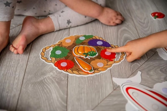 Velcro puzzle educative cu fructe și legume