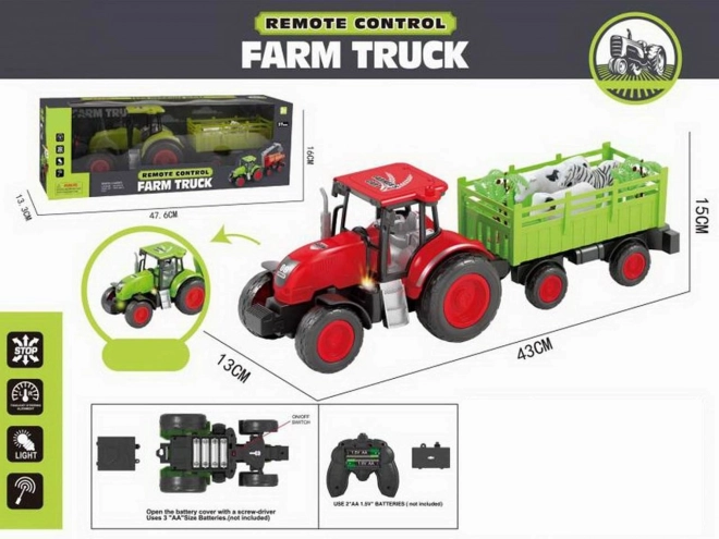 Tractor cu remorcă R/C, lumină