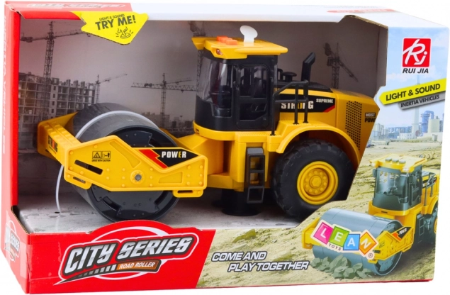 Compactor rutier cu rolă rotativă și pivotantă cu lumini și sunete - galben